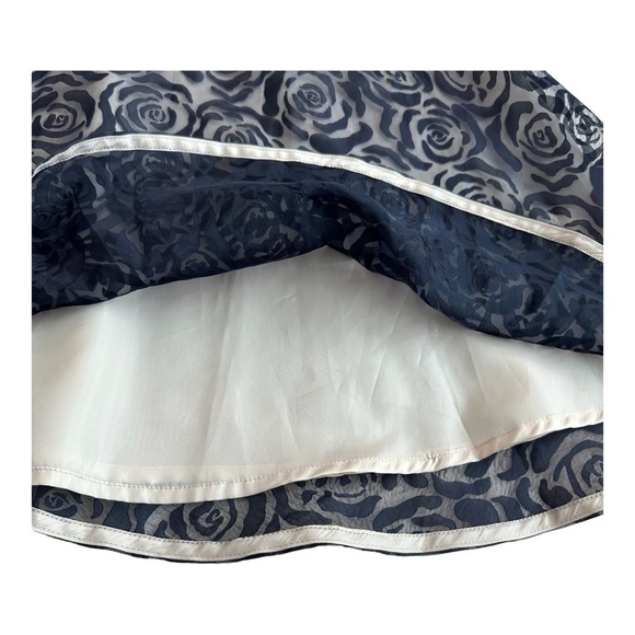 dressbarn CB Established 1962 Party Dress Black Rose Pattern/Tan Lining Sz. 14 - Picture 10 of 16